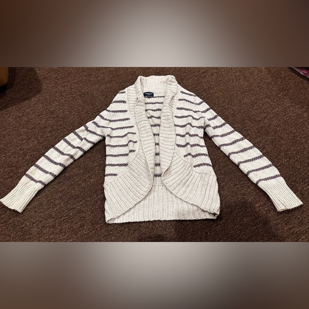 Euc American Eagle Outfitters Xl Cardigan Knit Sweater Ls Striped Women's